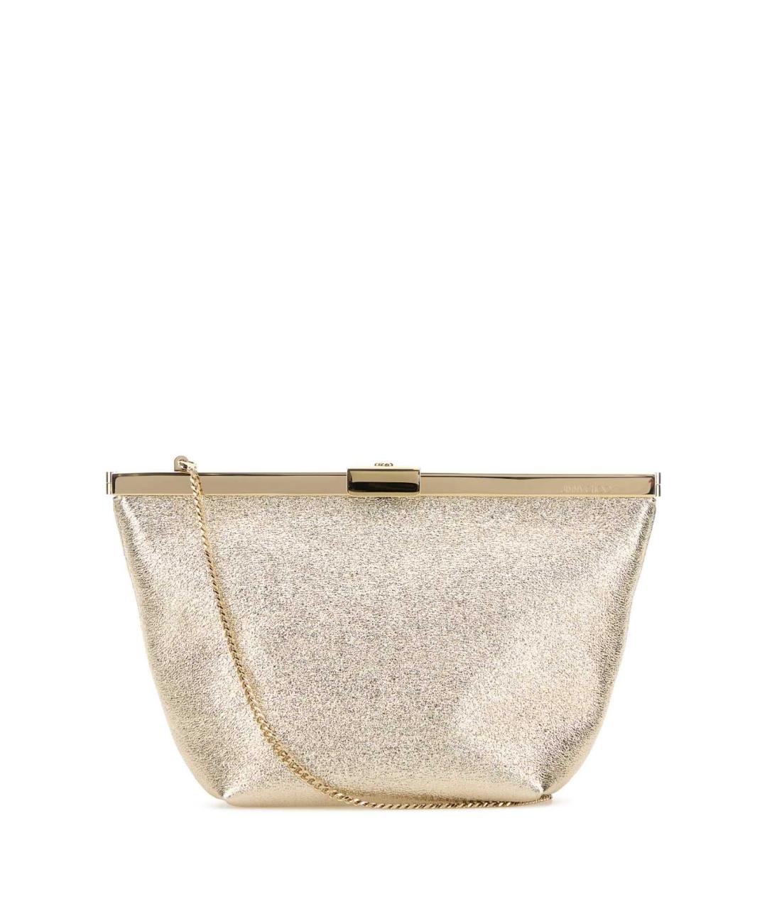 JIMMY CHOO Золотая тканевая сумка с короткими ручками, фото 1