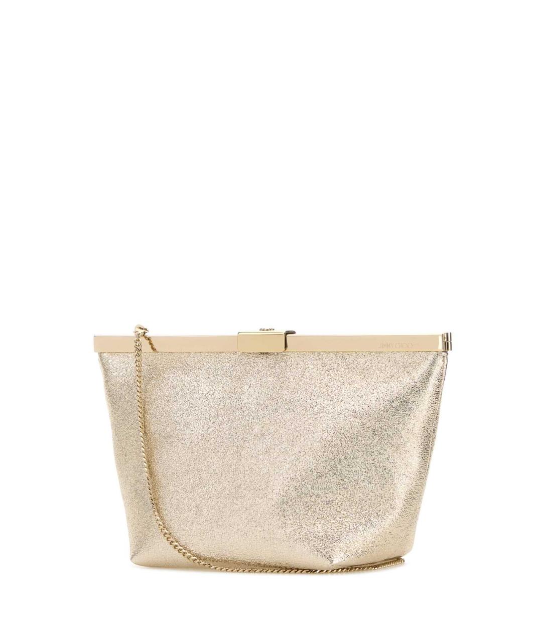 JIMMY CHOO Золотая тканевая сумка с короткими ручками, фото 2