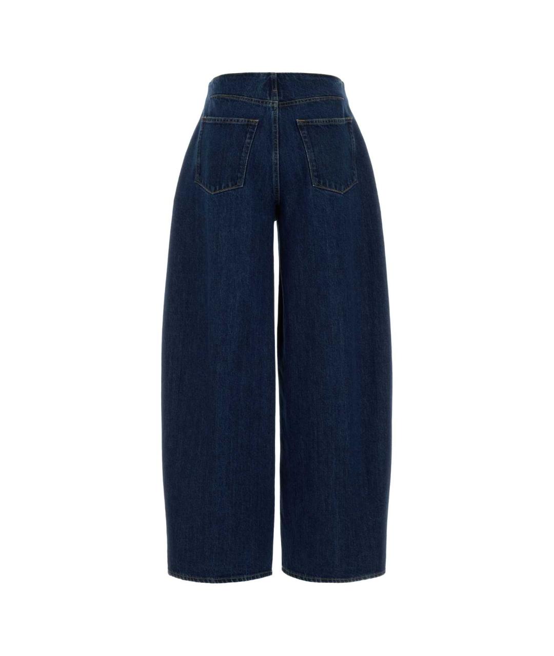 JIL SANDER Синие хлопковые прямые брюки, фото 2