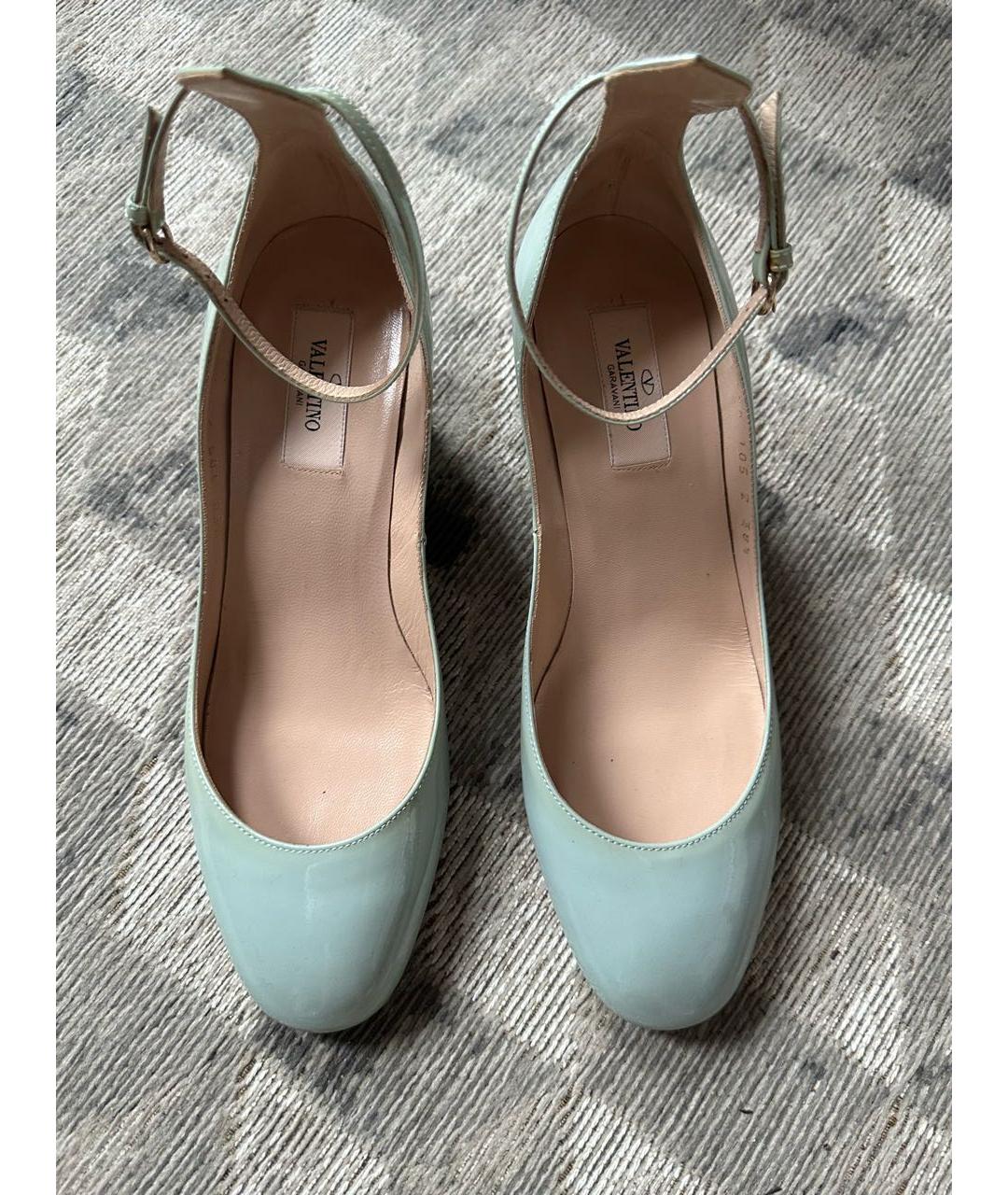 VALENTINO Бирюзовые кожаные босоножки, фото 2