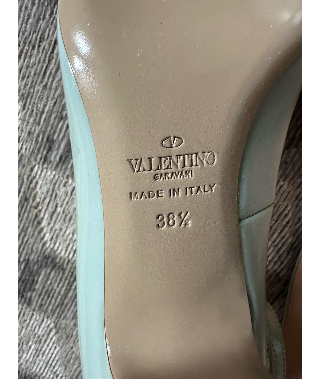 VALENTINO Бирюзовые кожаные босоножки, фото 6
