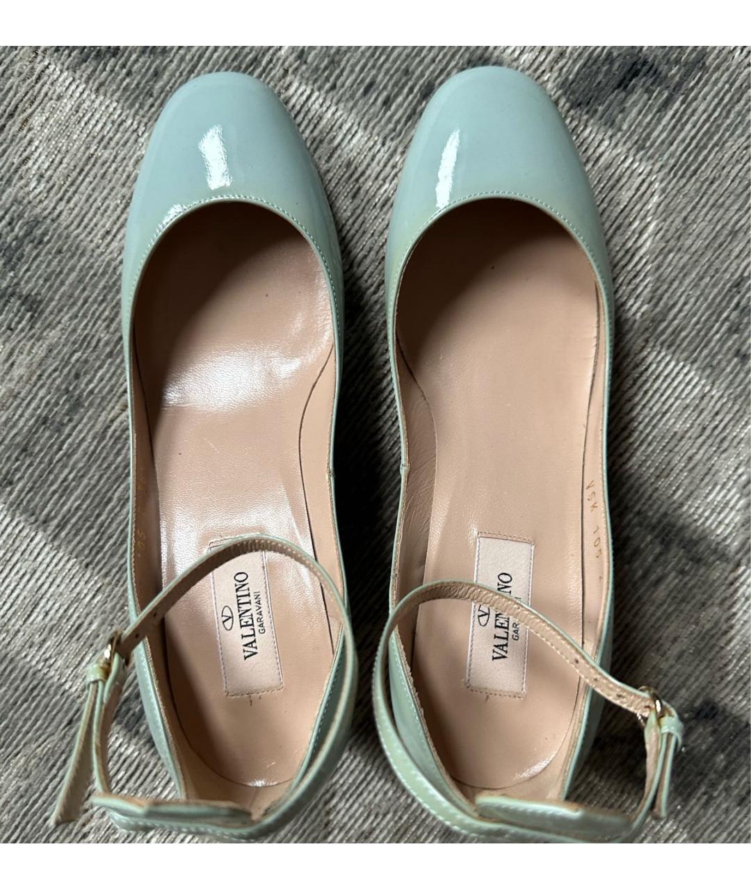 VALENTINO Бирюзовые кожаные босоножки, фото 5