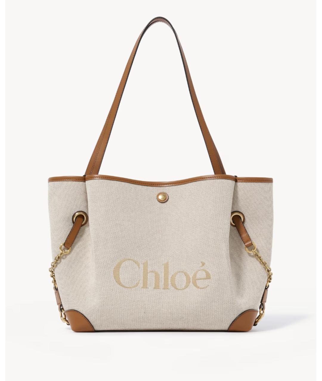 CHLOE Коричневая тканевая сумка тоут, фото 7