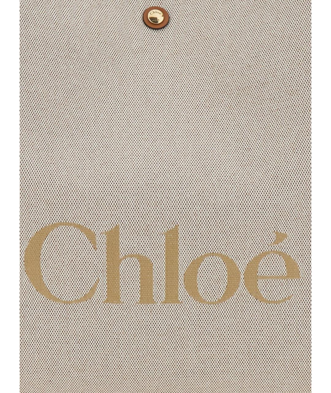 CHLOE Коричневая тканевая сумка тоут, фото 5