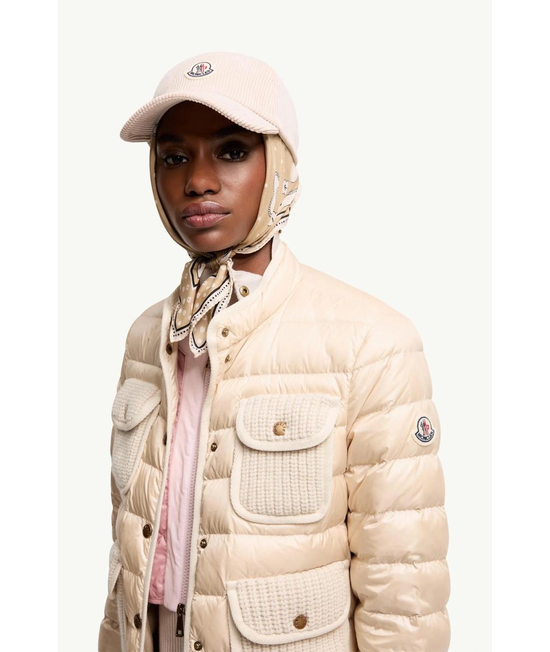 MONCLER Бежевая кепка, фото 1