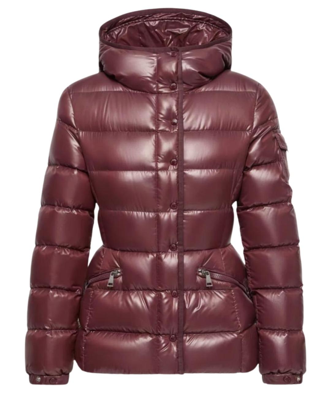 MONCLER Бордовый полиамидовый пуховик, фото 1