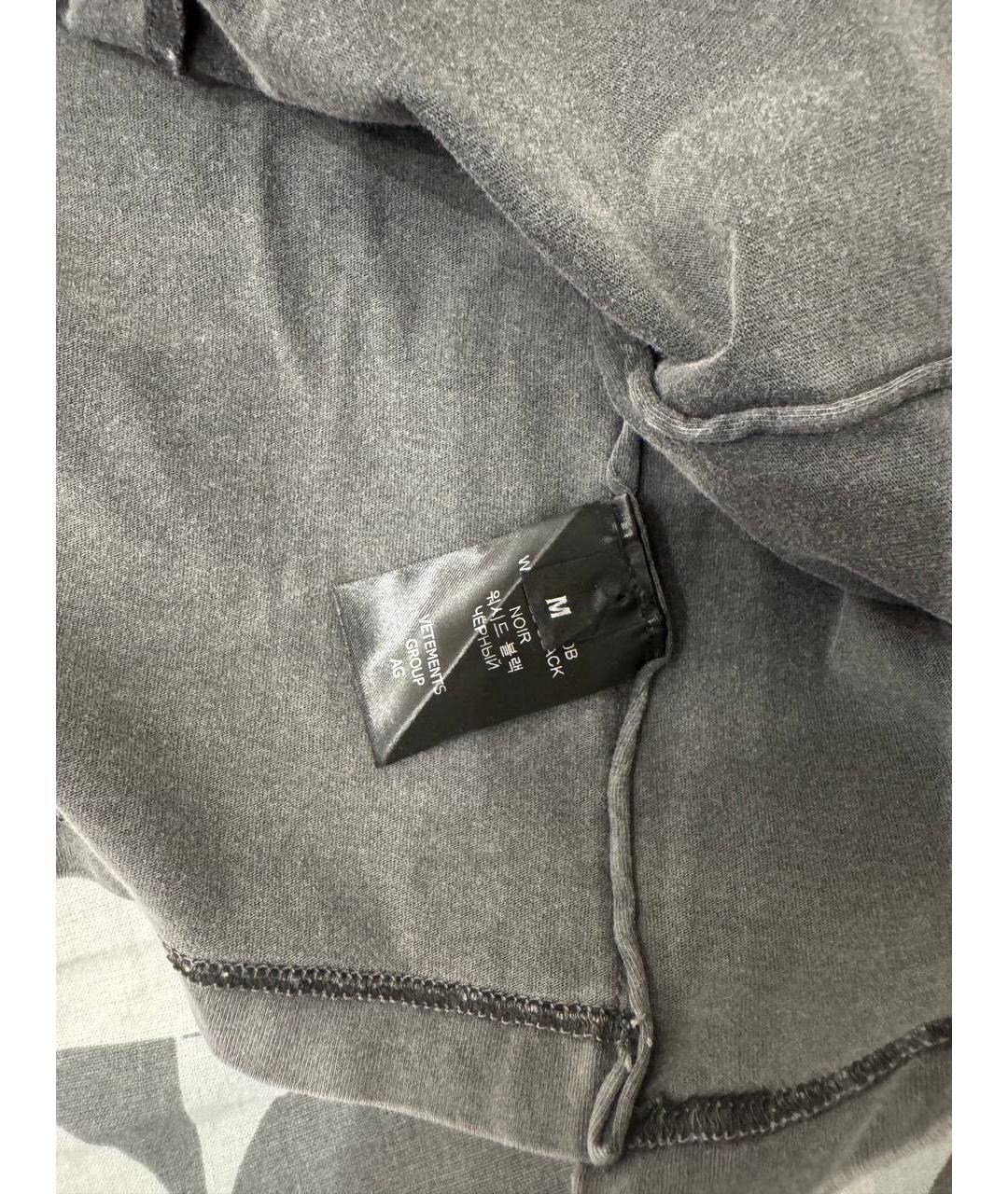 VETEMENTS Серая хлопковая футболка, фото 9