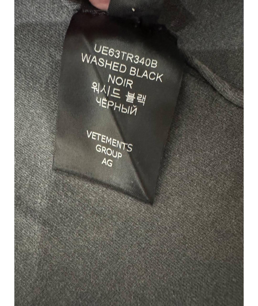 VETEMENTS Серая хлопковая футболка, фото 8