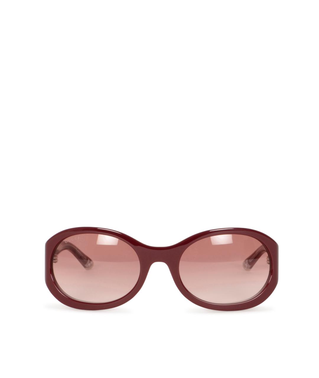 GUCCI Бордовые пластиковые солнцезащитные очки, фото 1
