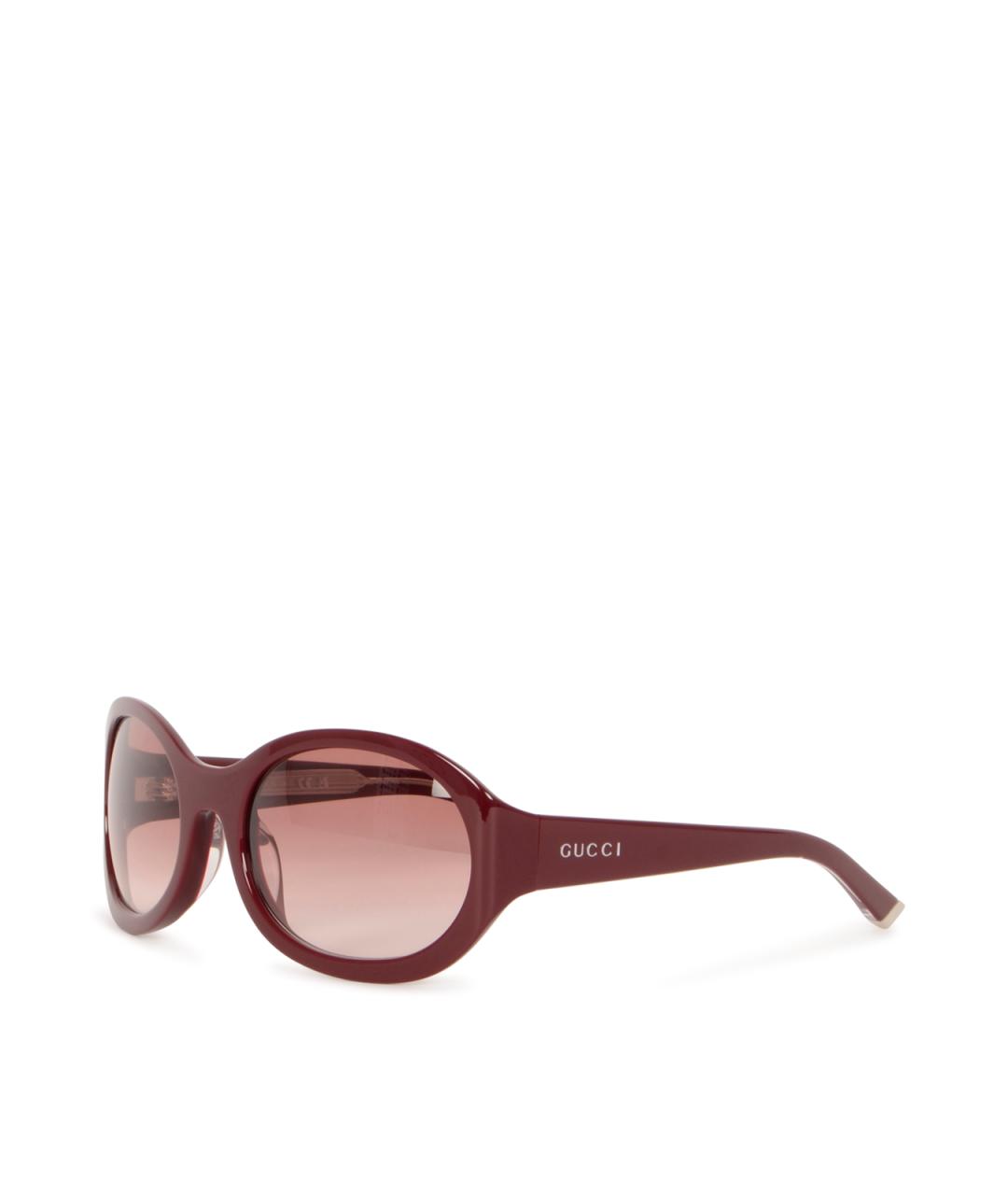 GUCCI Бордовые пластиковые солнцезащитные очки, фото 3