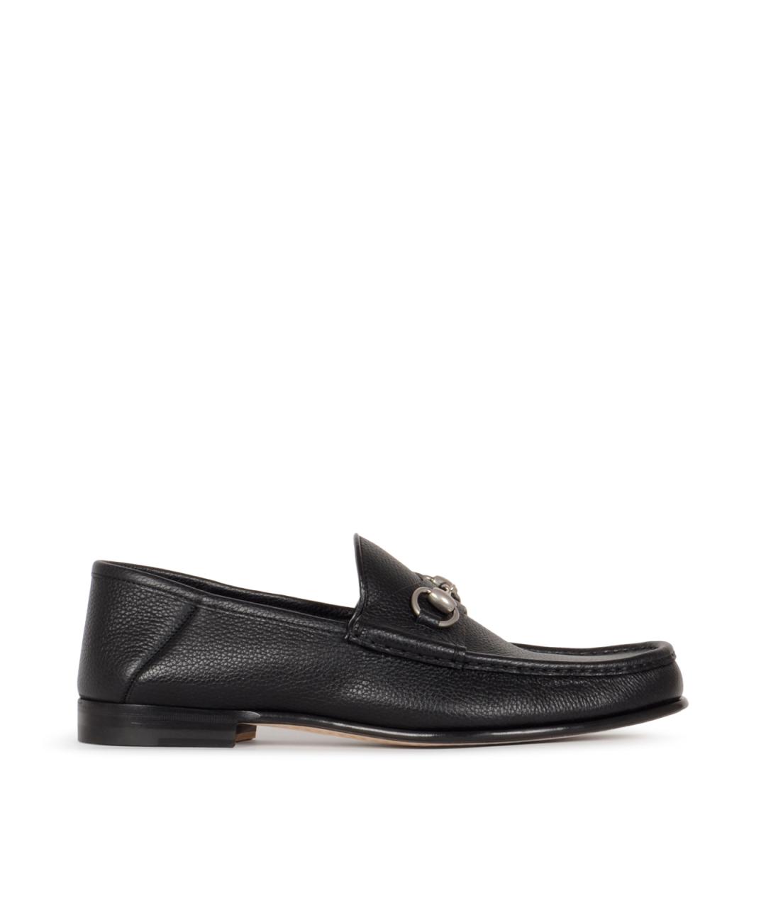 GUCCI Черные кожаные лоферы, фото 1