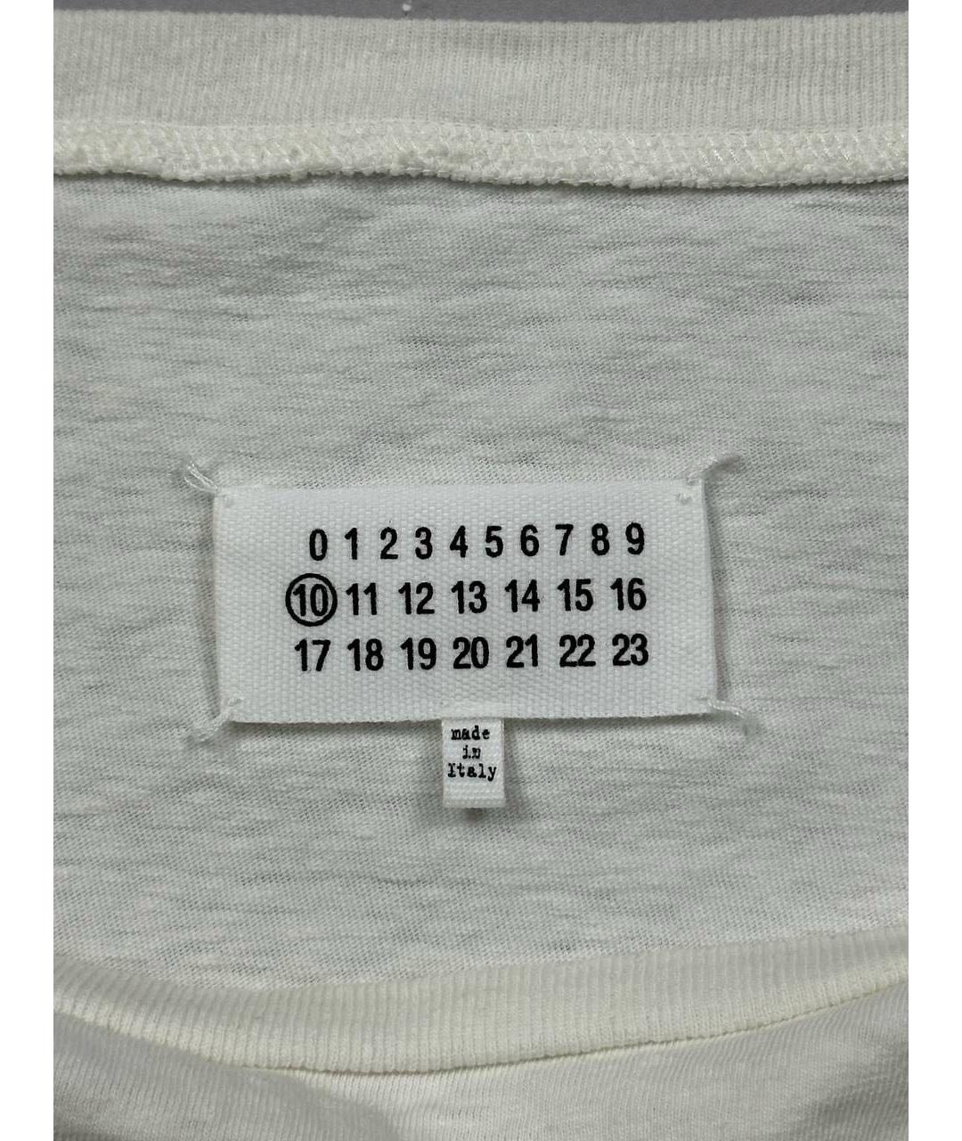 MAISON MARGIELA Белая хлопковая футболка, фото 6