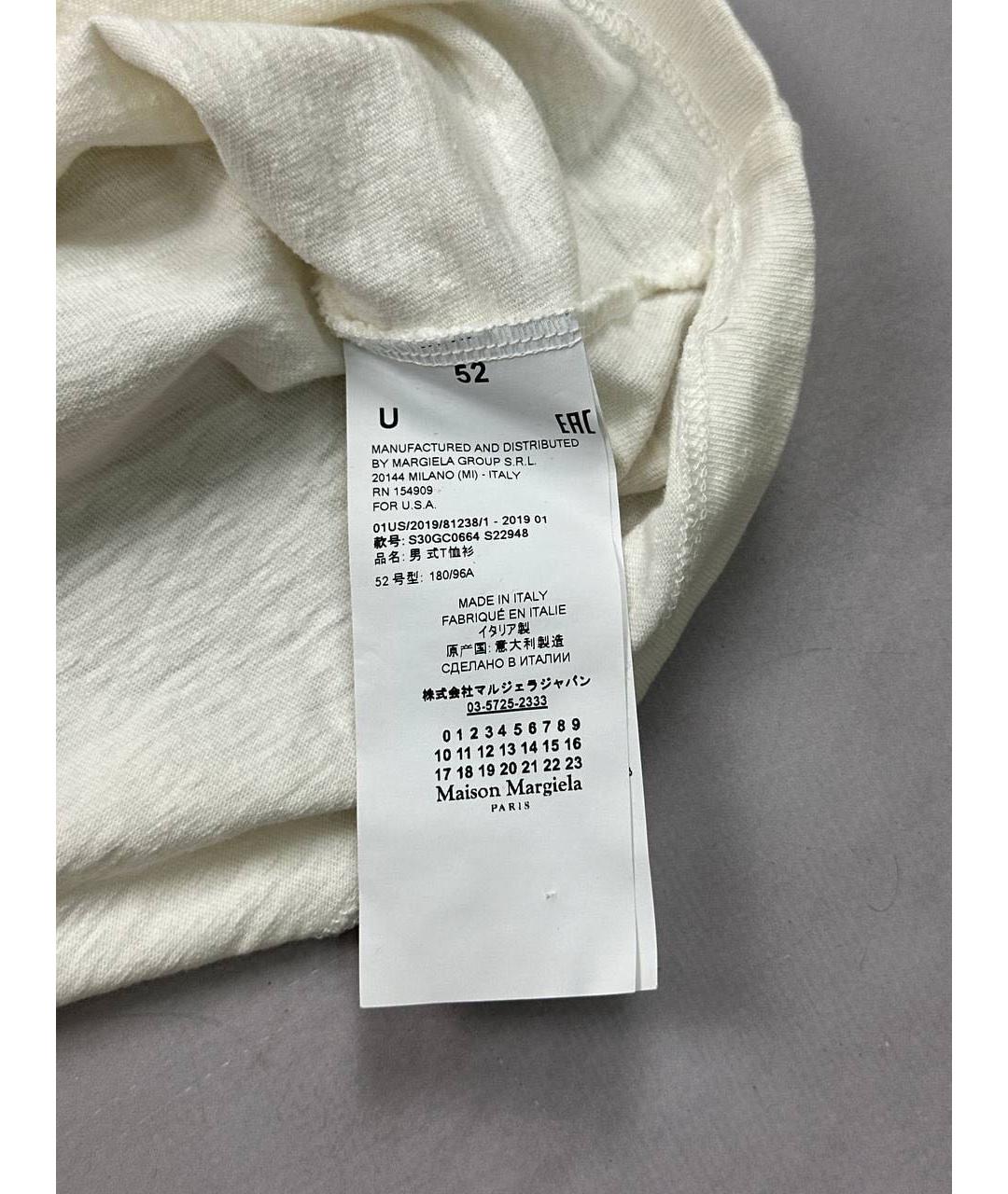 MAISON MARGIELA Белая хлопковая футболка, фото 7