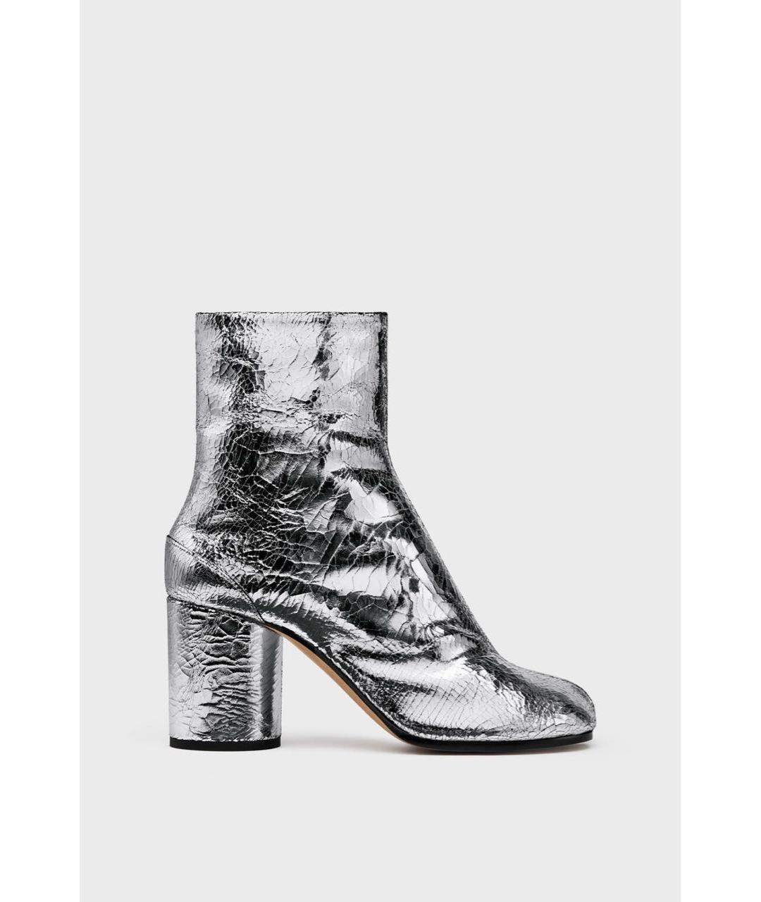 MAISON MARGIELA Серебряные кожаные ботильоны, фото 9