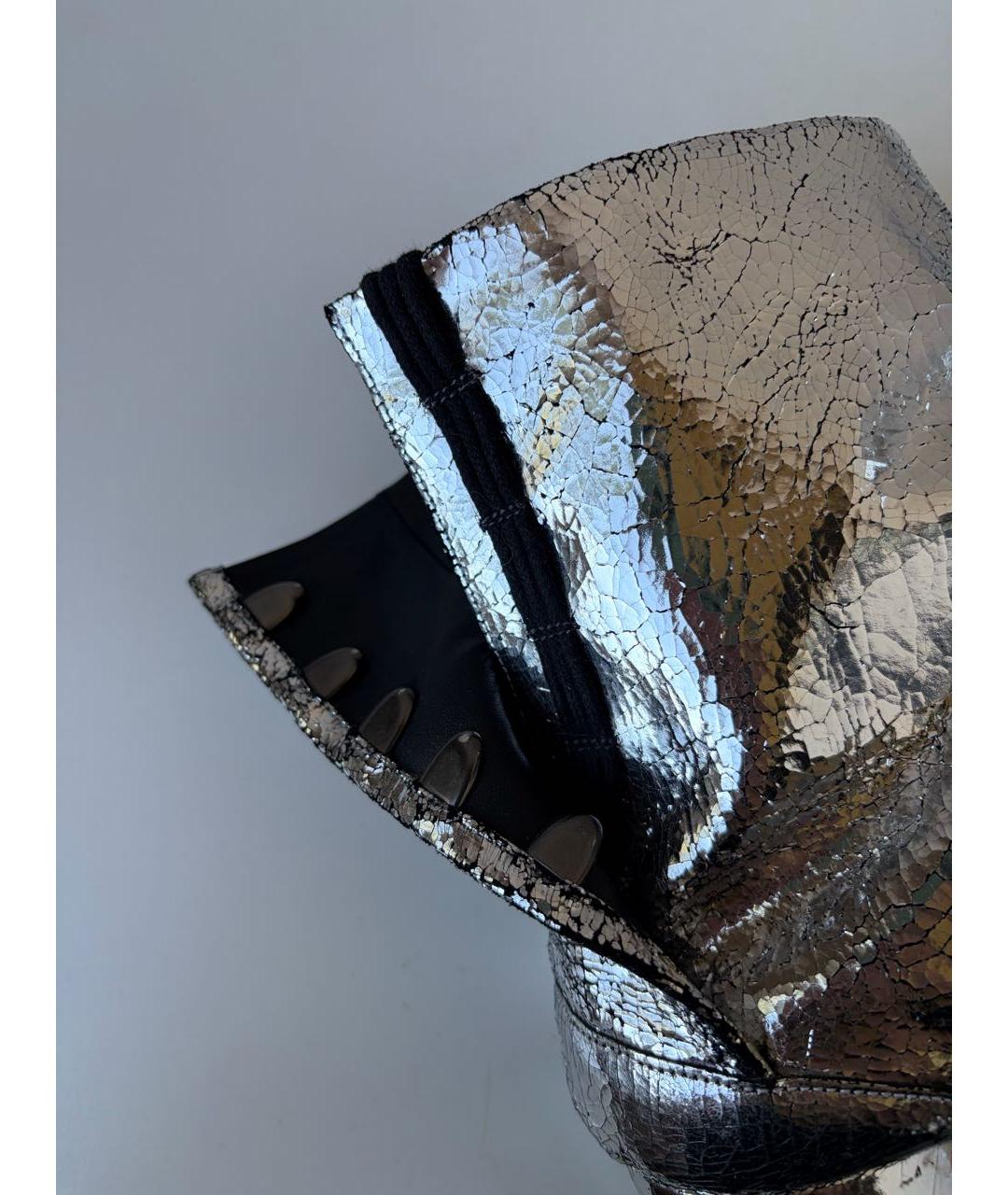 MAISON MARGIELA Серебряные кожаные ботильоны, фото 5