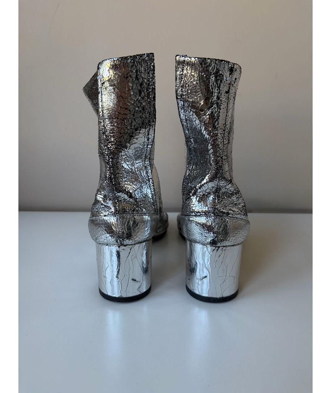 MAISON MARGIELA Серебряные кожаные ботильоны, фото 4