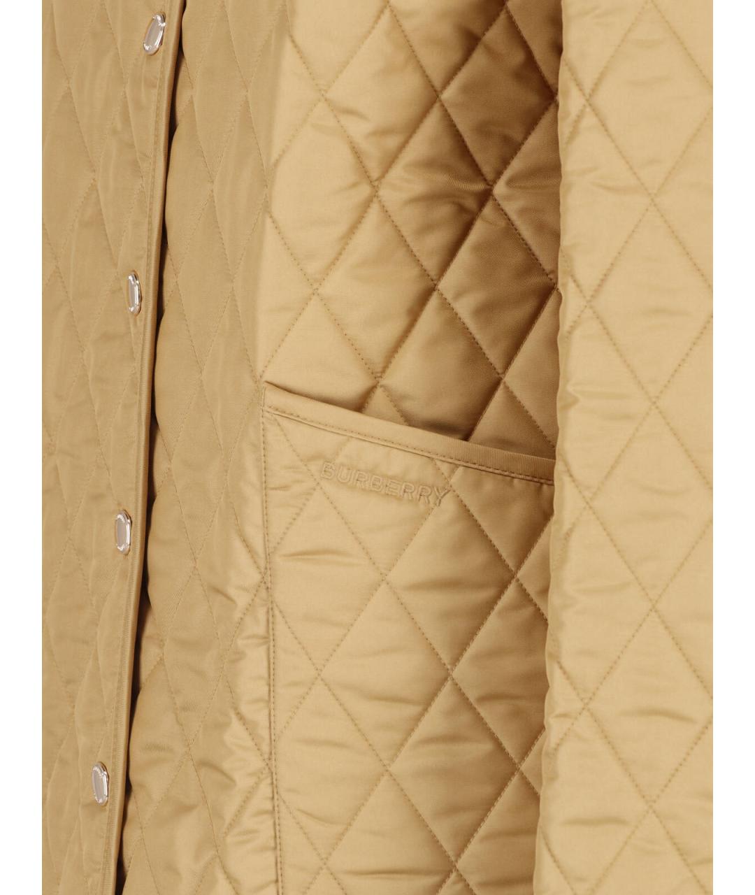 BURBERRY Бежевая полиэстеровая куртка, фото 3