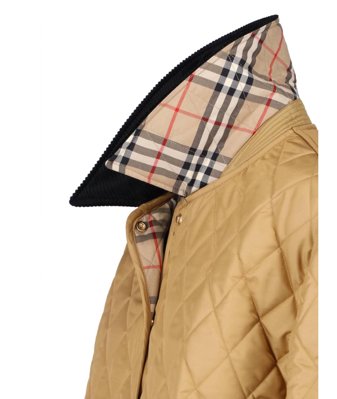BURBERRY Бежевая полиэстеровая куртка, фото 4