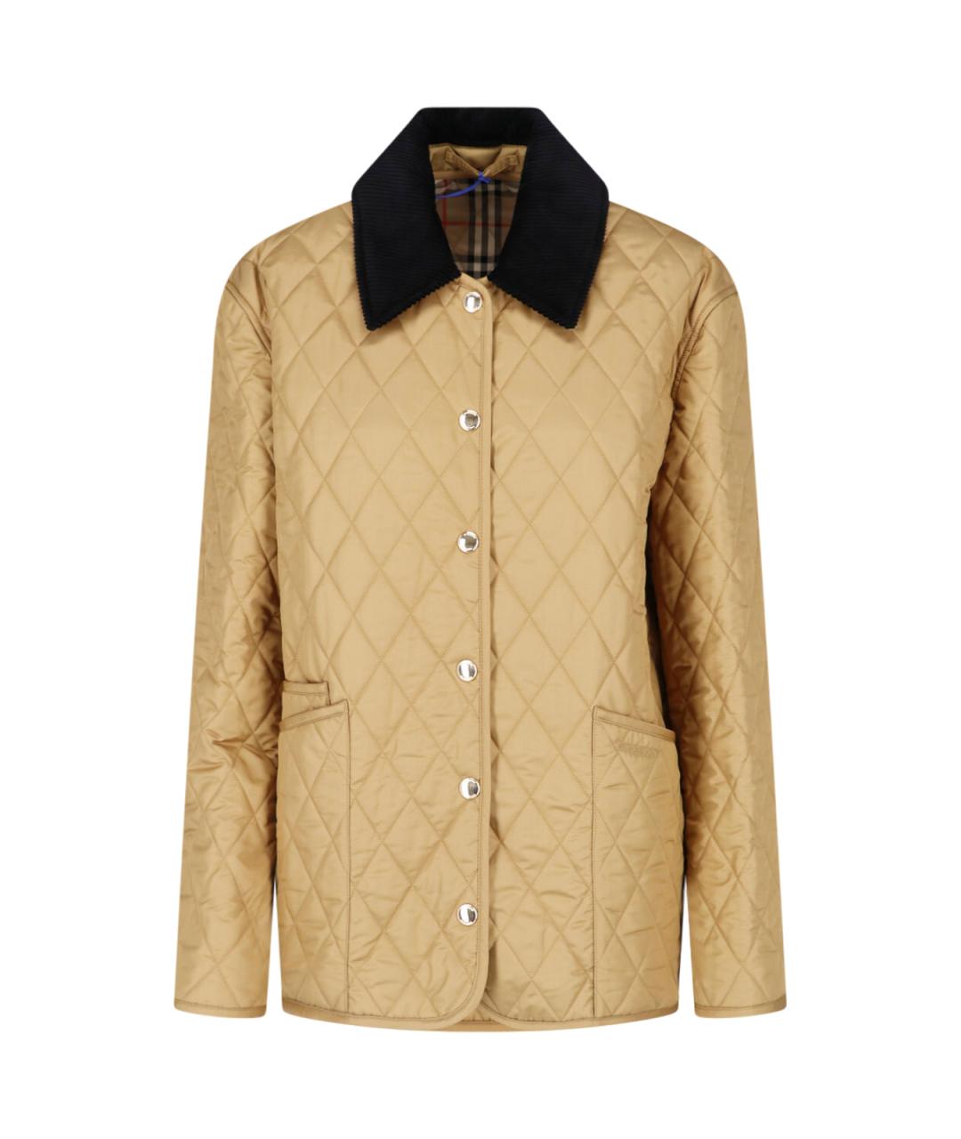 BURBERRY Бежевая полиэстеровая куртка, фото 1