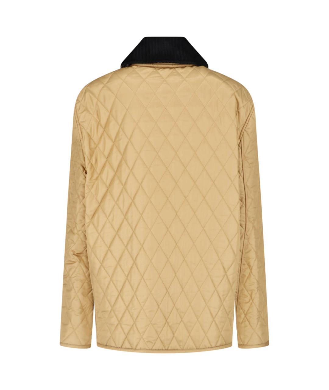 BURBERRY Бежевая полиэстеровая куртка, фото 2