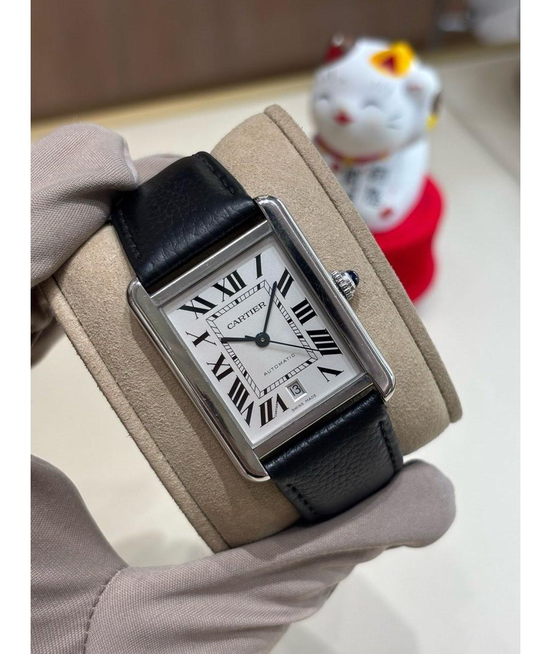 CARTIER Черные часы, фото 6