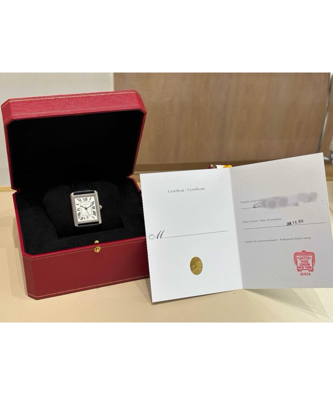 CARTIER Черные часы, фото 5