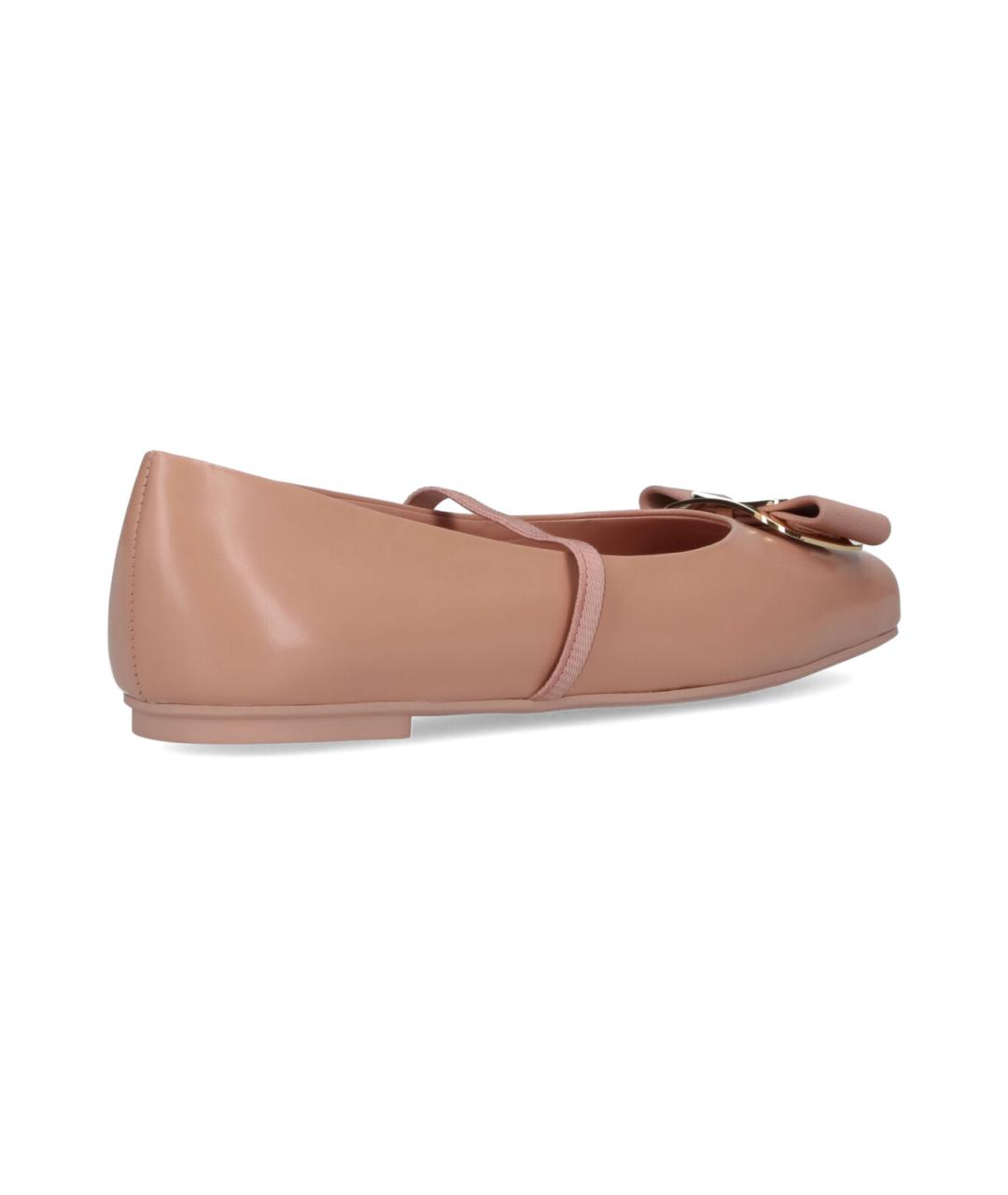 FERRAGAMO Бежевые кожаные балетки, фото 4
