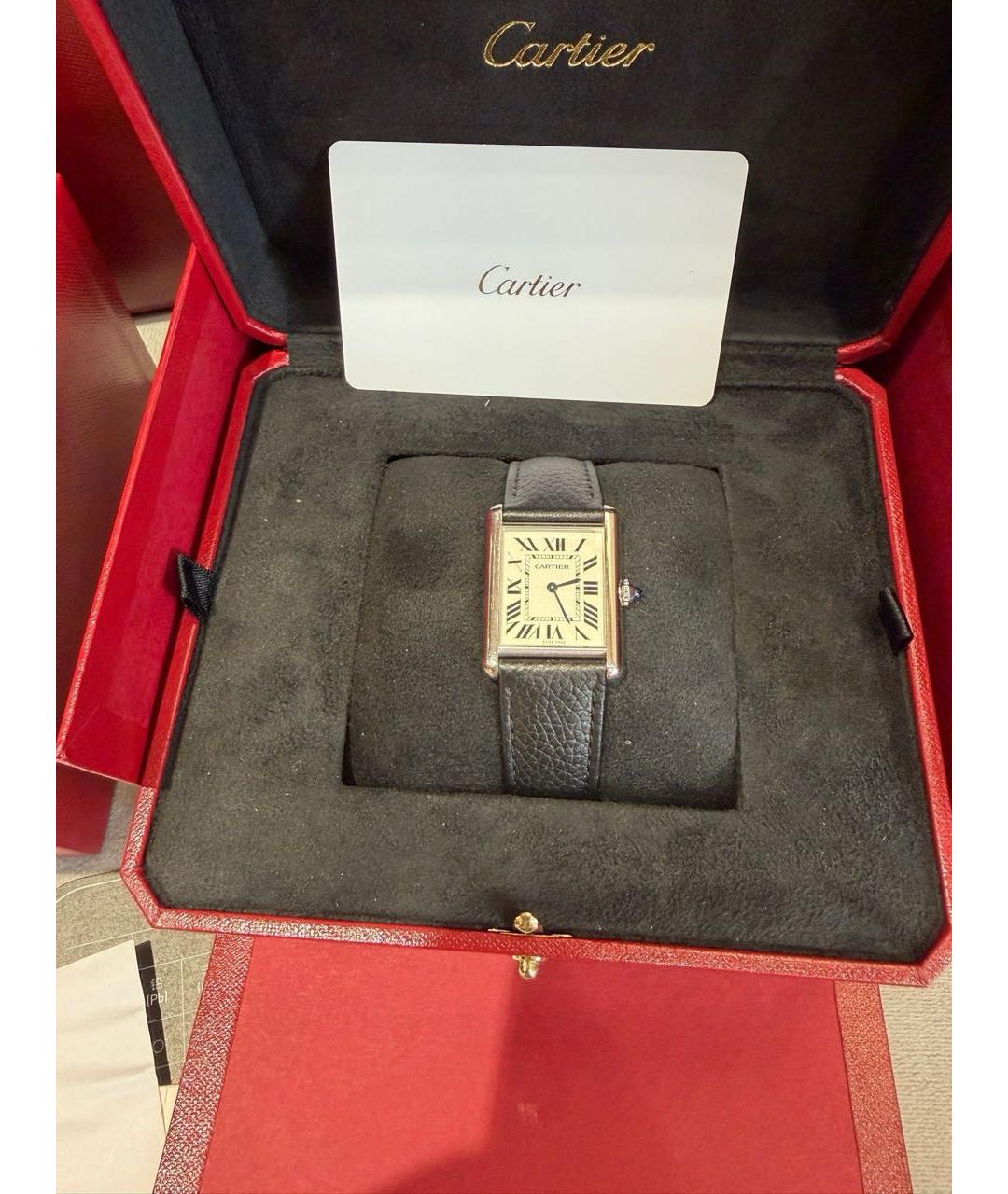 CARTIER Черные часы, фото 2