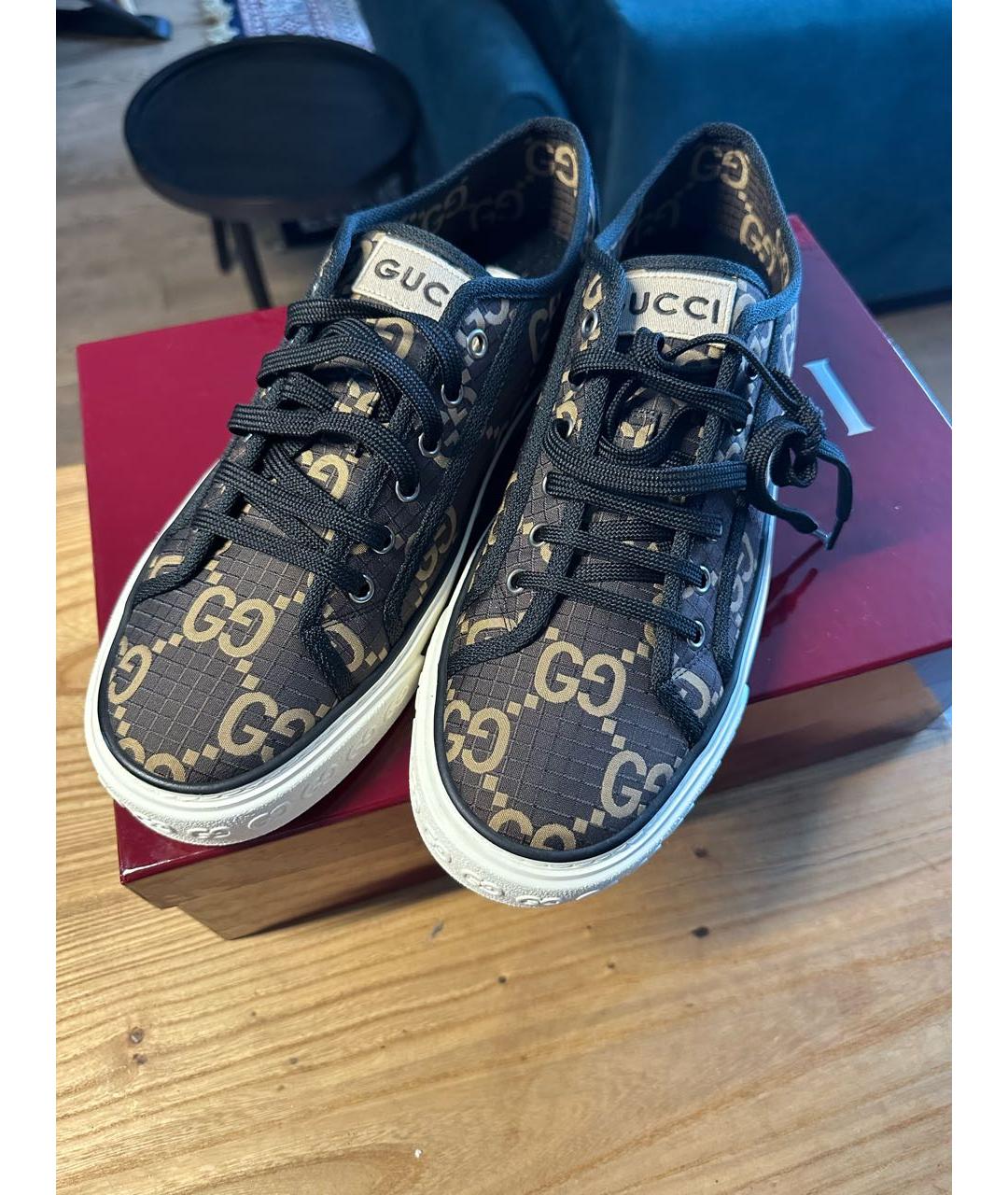 GUCCI Коричневые низкие кроссовки / кеды, фото 3