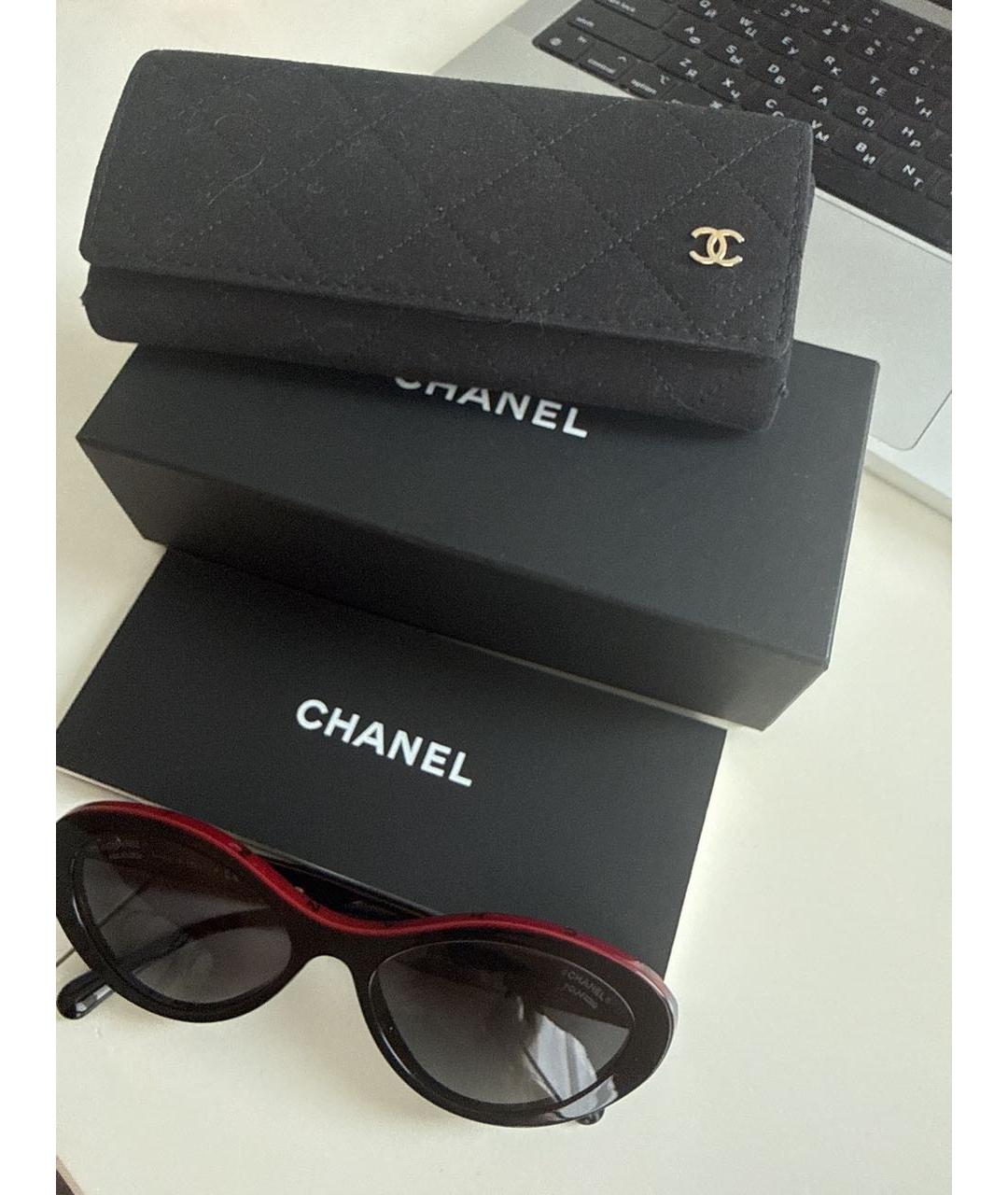 CHANEL Черные пластиковые солнцезащитные очки, фото 4