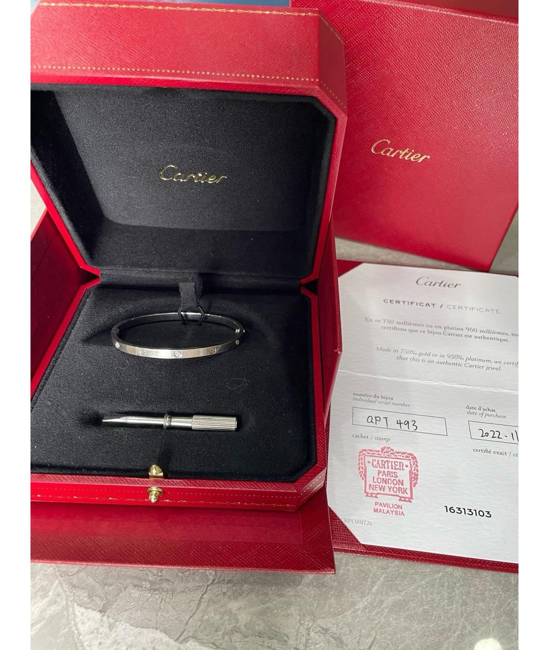 CARTIER Серебряный браслет из белого золота, фото 2