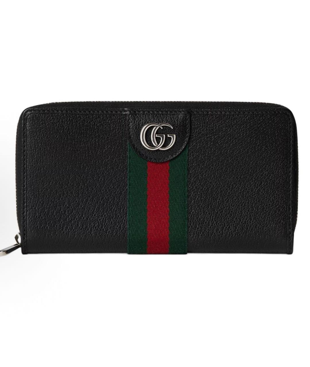 GUCCI Черный кожаный кошелек, фото 5