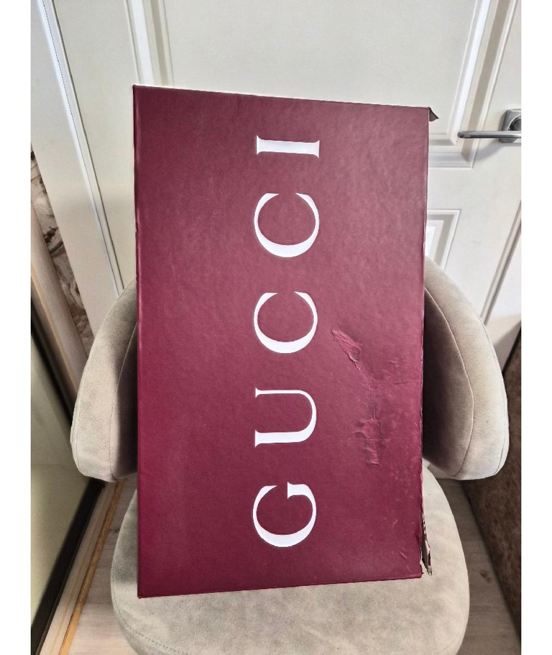 GUCCI Черные кожаные сапоги, фото 6
