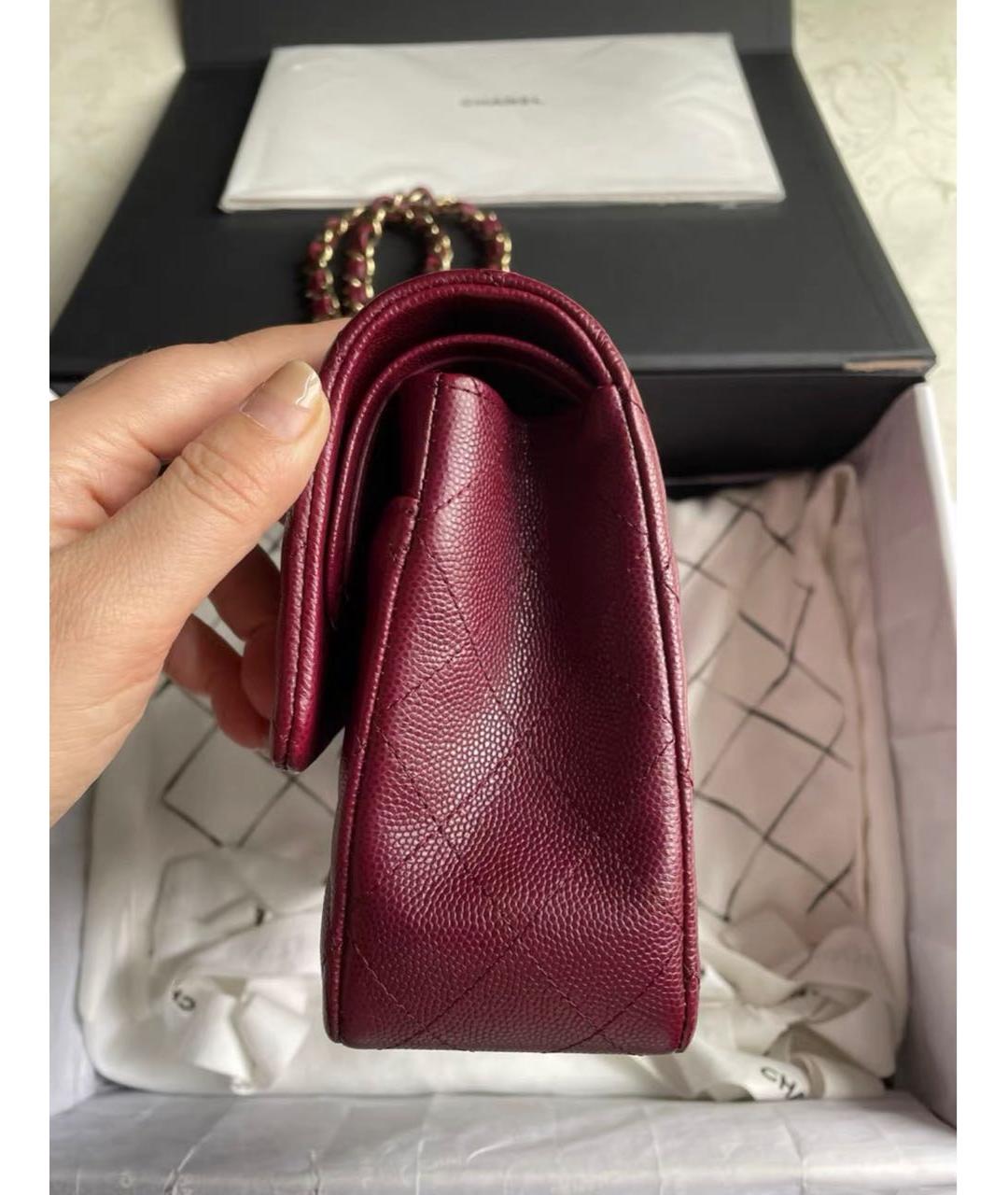 CHANEL Бордовая кожаная сумка через плечо, фото 4