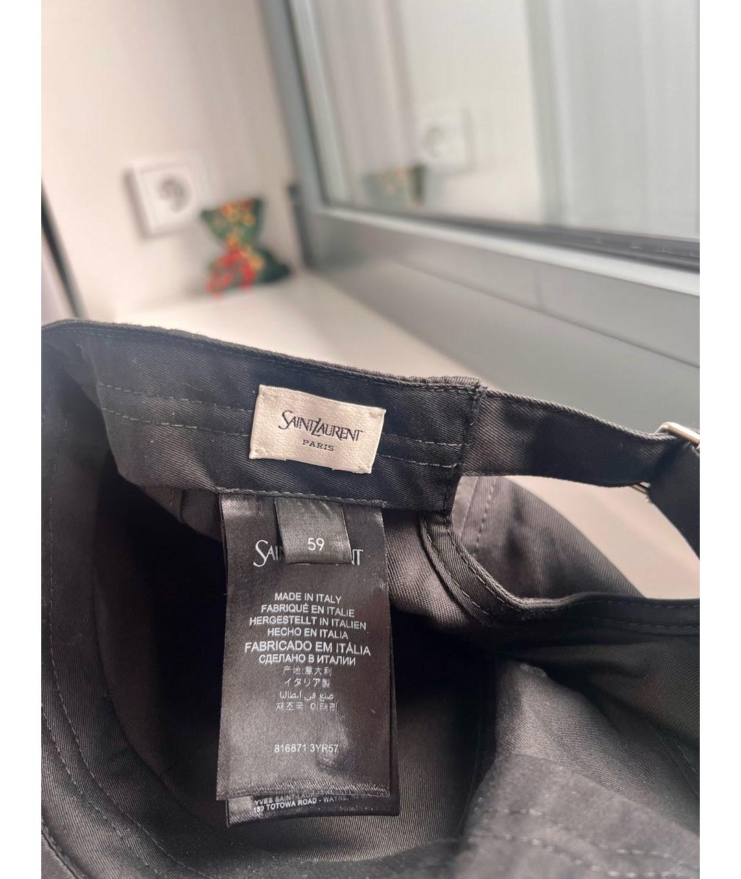 SAINT LAURENT Темно-синяя хлопковая кепка, фото 6