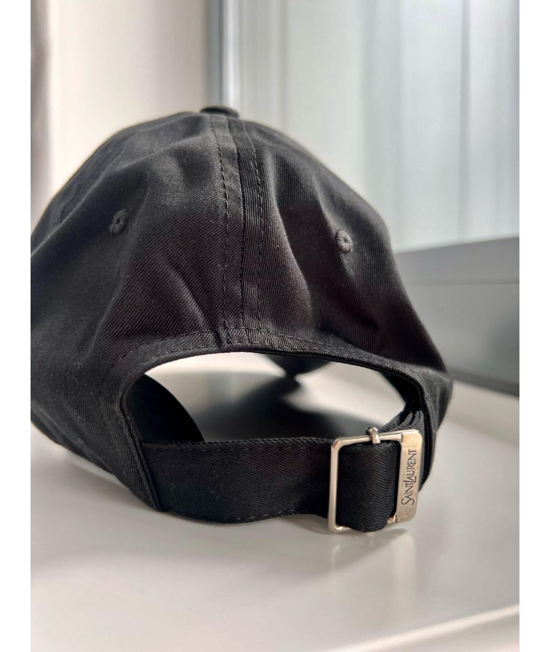 SAINT LAURENT Темно-синяя хлопковая кепка, фото 4