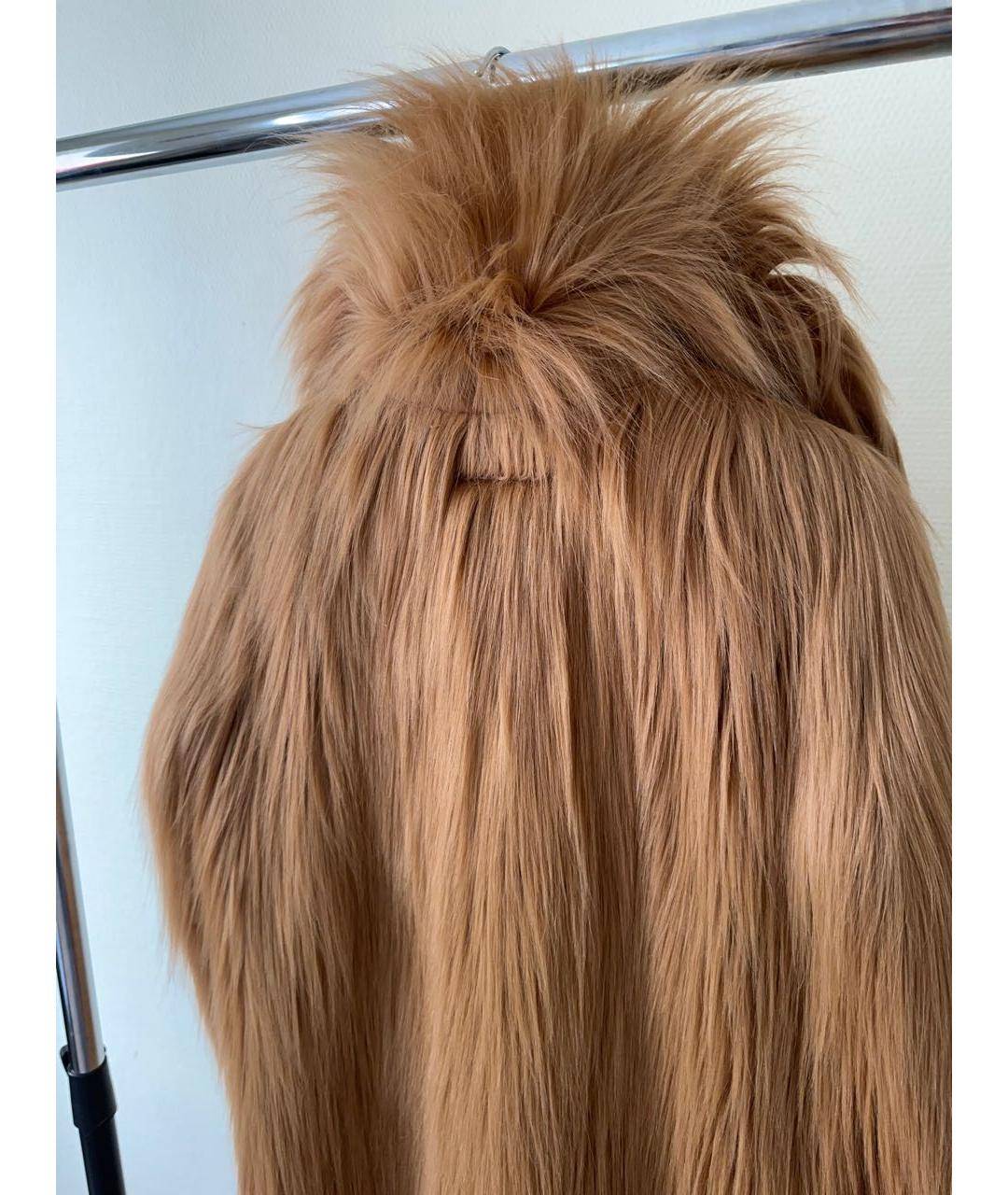MM6 MAISON MARGIELA Коричневая полиэстеровая шуба, фото 3