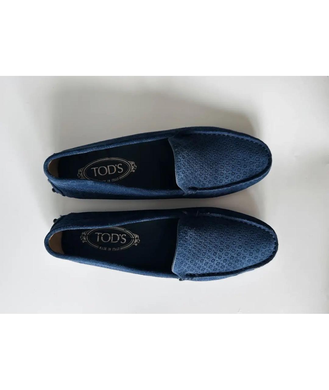 TOD'S Темно-синие замшевые мокасины, фото 4