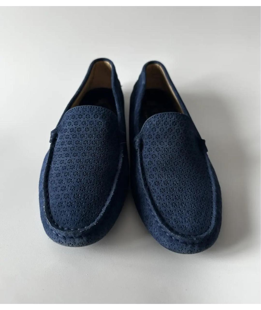 TOD'S Темно-синие замшевые мокасины, фото 2