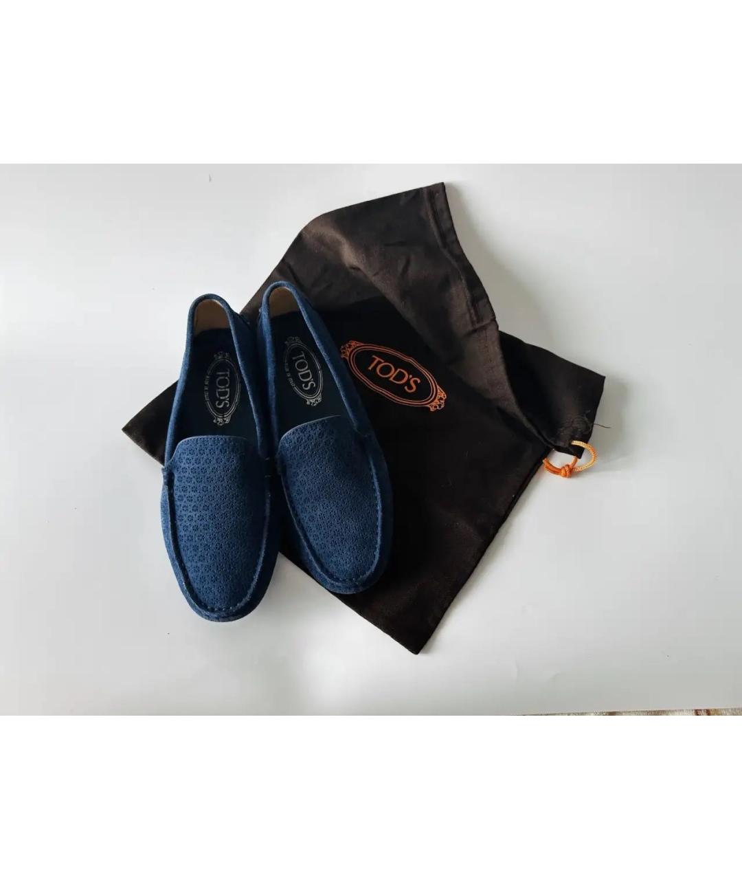 TOD'S Темно-синие замшевые мокасины, фото 3