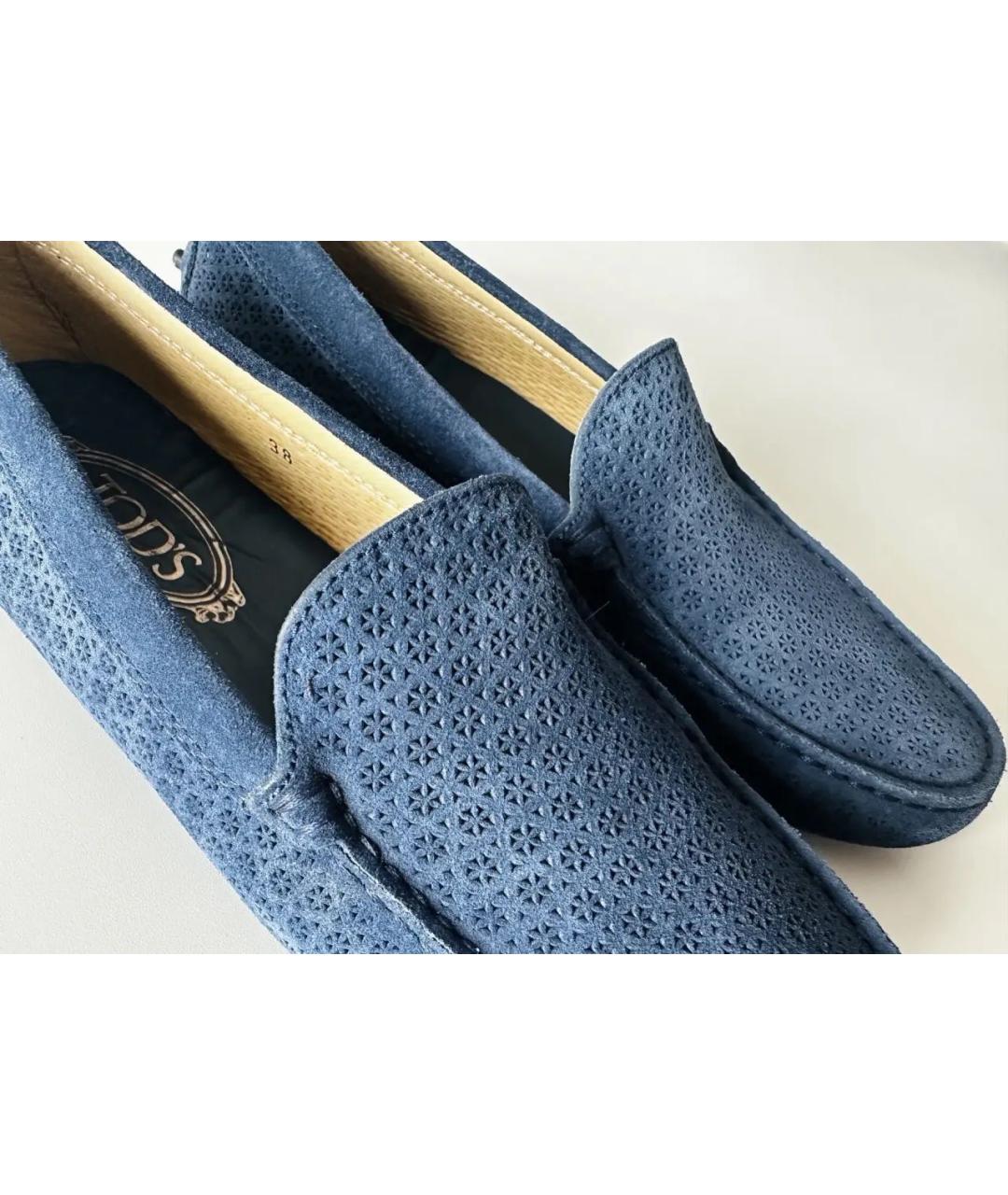 TOD'S Темно-синие замшевые мокасины, фото 5