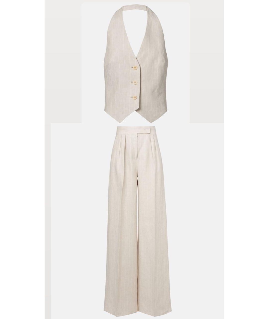 MAX MARA Бежевый льняной костюм с брюками, фото 5