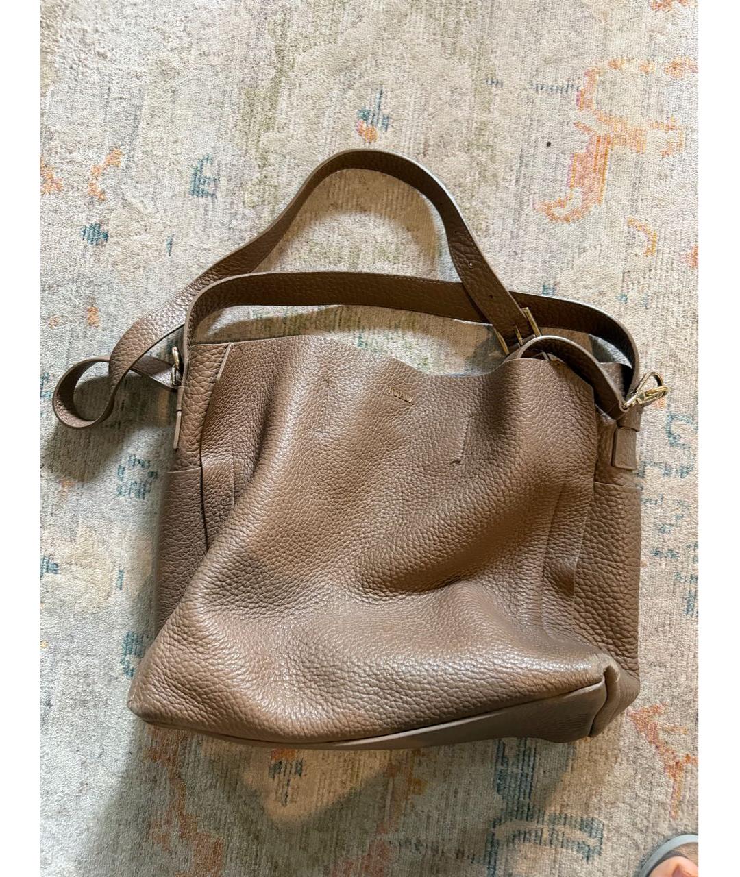 FURLA Коричневая кожаная сумка тоут, фото 3