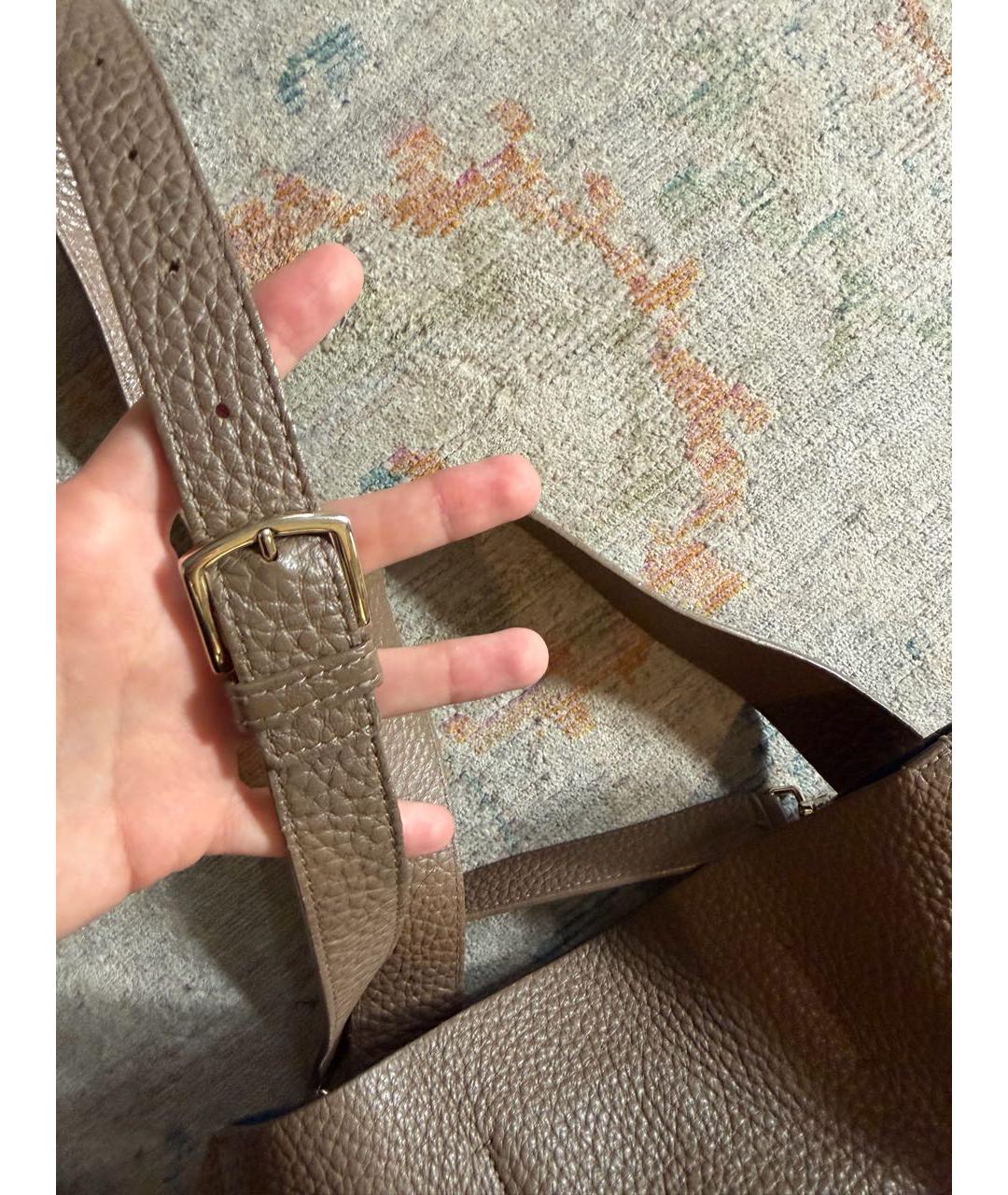 FURLA Коричневая кожаная сумка тоут, фото 7