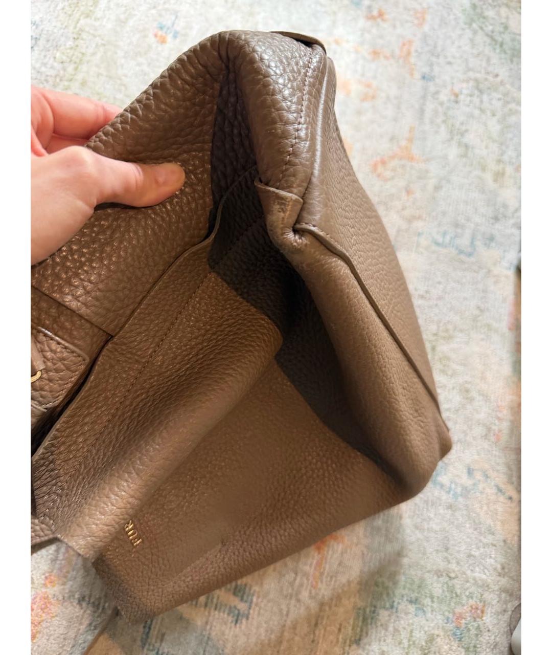 FURLA Коричневая кожаная сумка тоут, фото 8
