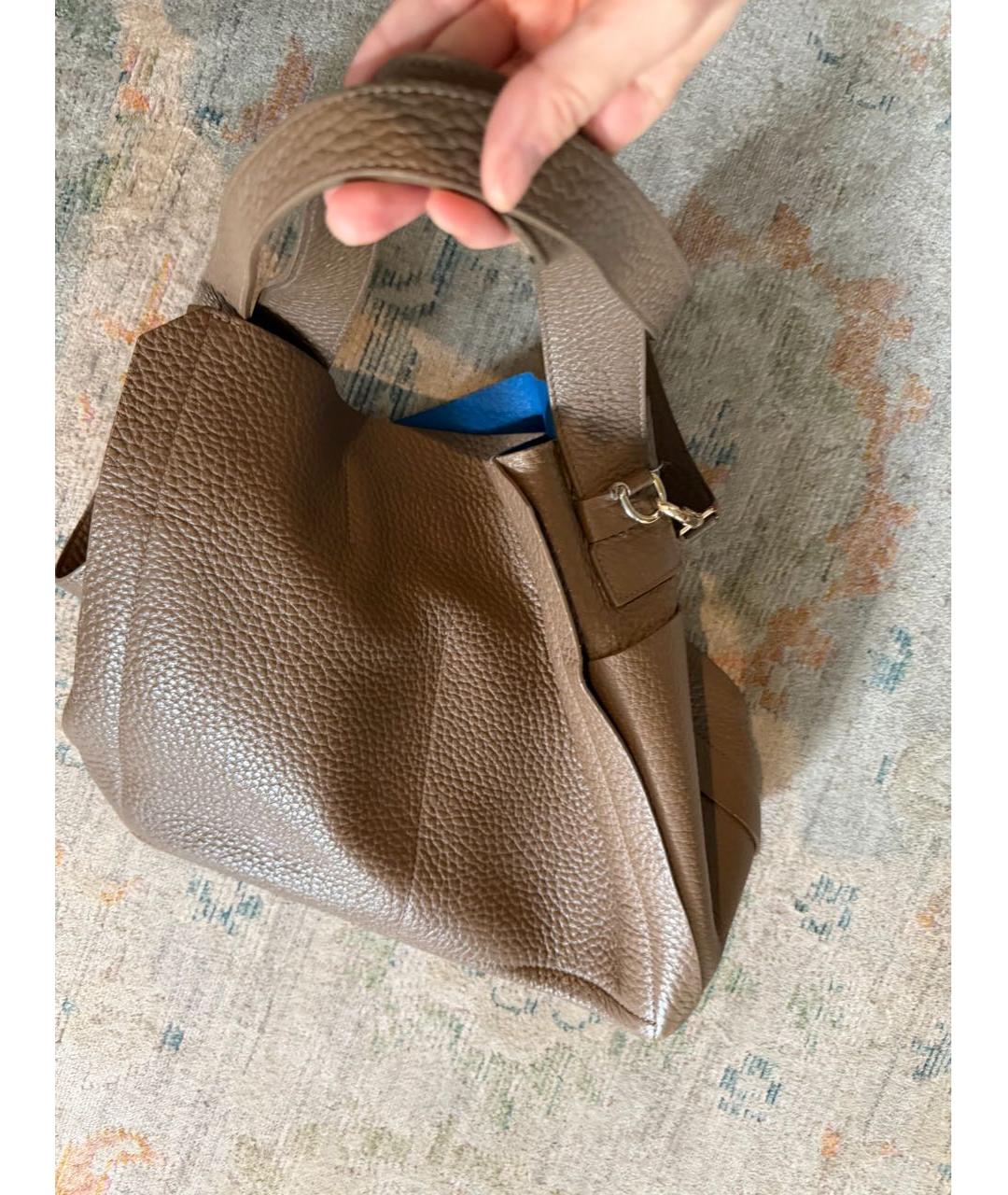 FURLA Коричневая кожаная сумка тоут, фото 2