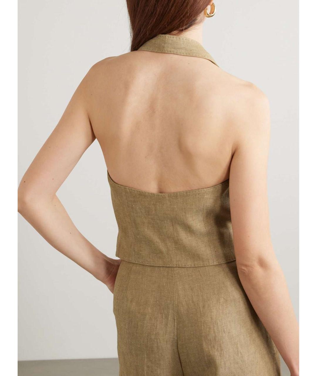 MAX MARA Бежевый льняной костюм с брюками, фото 4