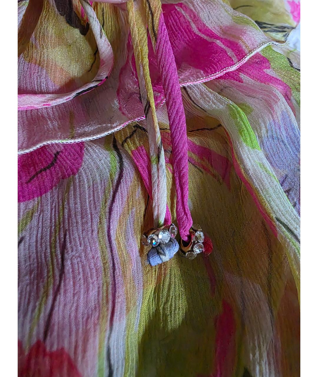 BLUMARINE Мульти шелковая блузы, фото 5