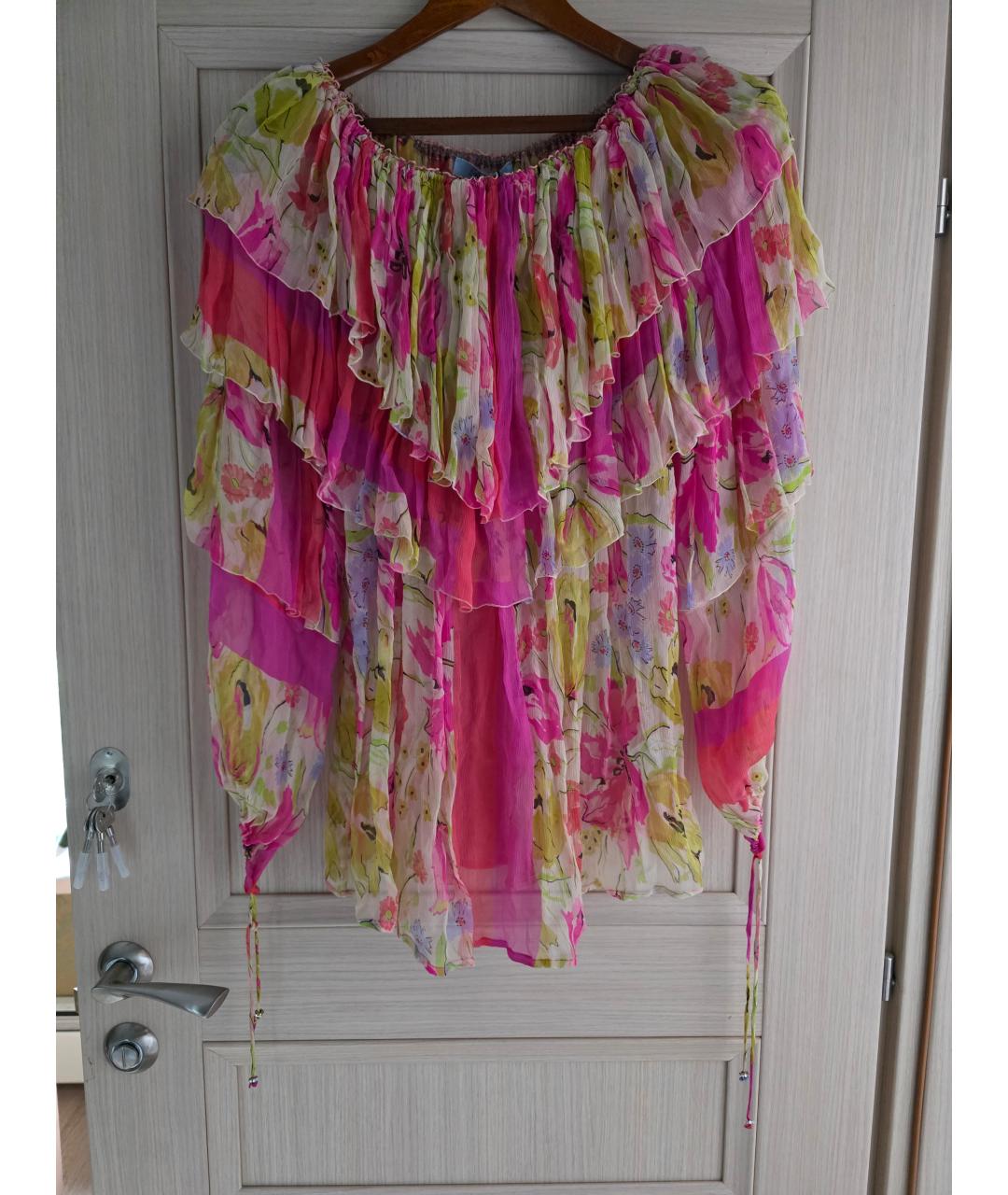 BLUMARINE Мульти шелковая блузы, фото 6