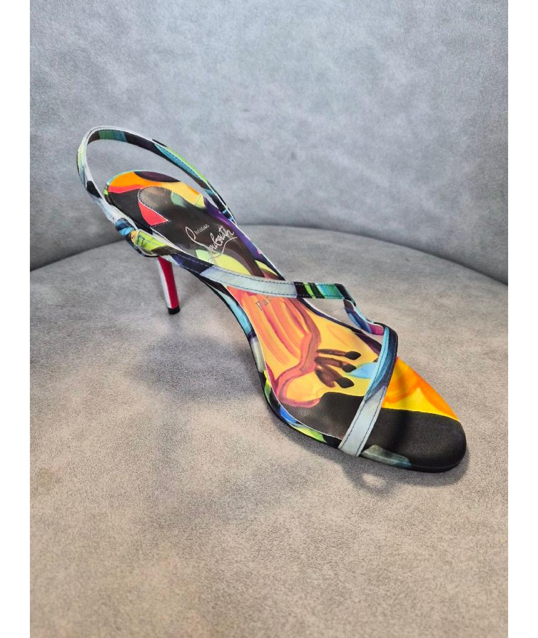 CHRISTIAN LOUBOUTIN Мульти текстильные босоножки, фото 5